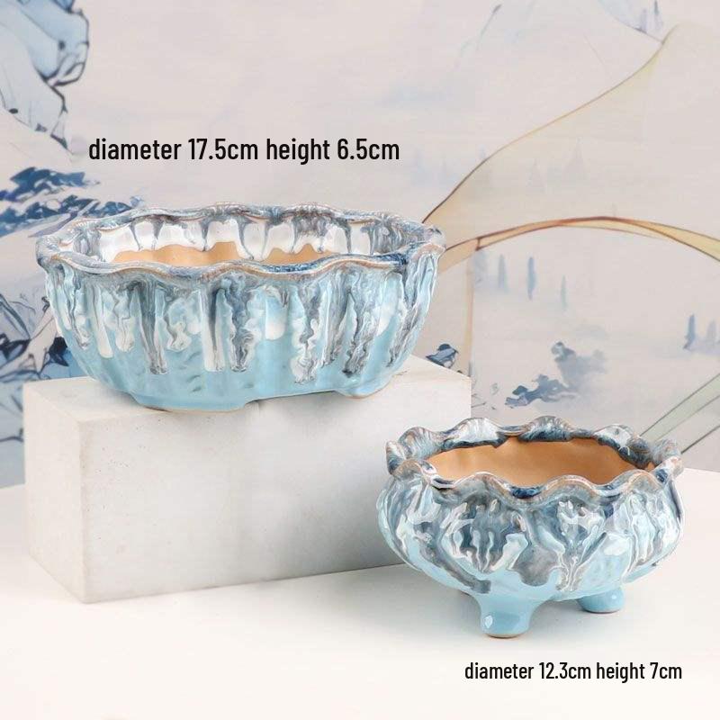 Unglasiertes Keramik-Sukkulenten-Blumentopf aus lila Ton - Klein, Schlichtes, Pastorales Design mit kostenlosem Versand