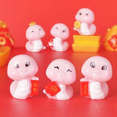 New Year Decorative Cartoon Snake Year Small Decorative Item for Attracting Wealth and Good Fortune Resin Handicrafts