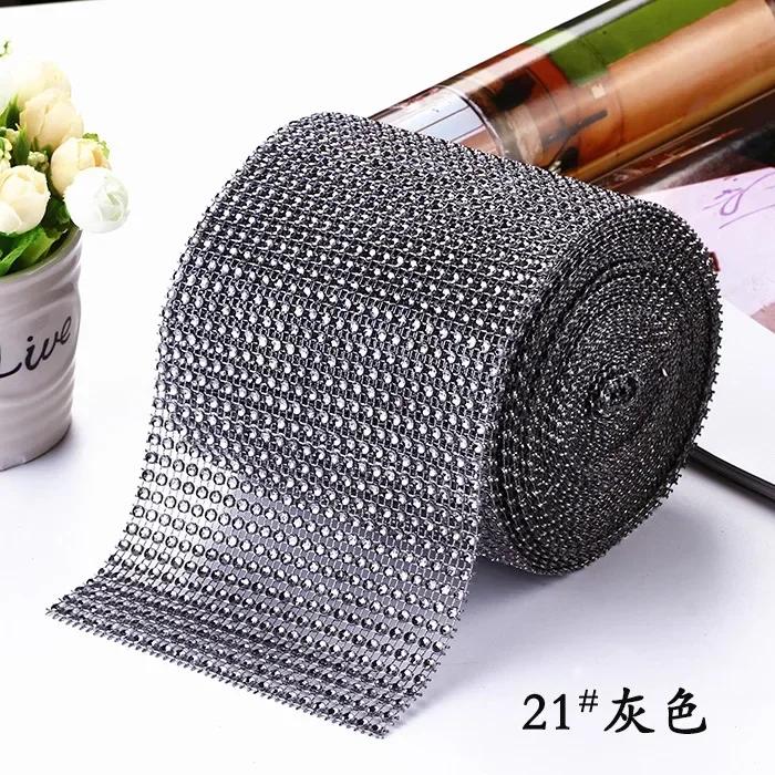 1Yard Sparkle 24Row DiamondRhinestones Ribbon Rhinestone Ribbon Silver Crystal Mesh Rhinestone Wrap DIY Crafts Wedding Decor