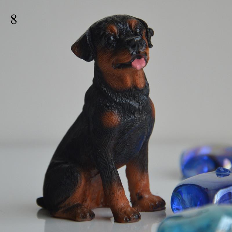 Mini Cute Vivid Dog Figurine Home Decor Simulation Mini Dog Model Miniature Dog Living Room Desktop Ornament Bonsai Decoration