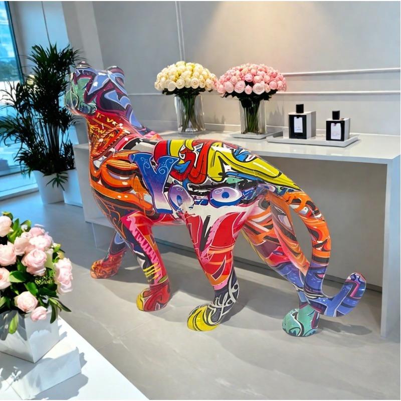 New Walking Leopard Ornaments Bedroom Office TV Cabinet Home Statue Craft Living Room Decoration