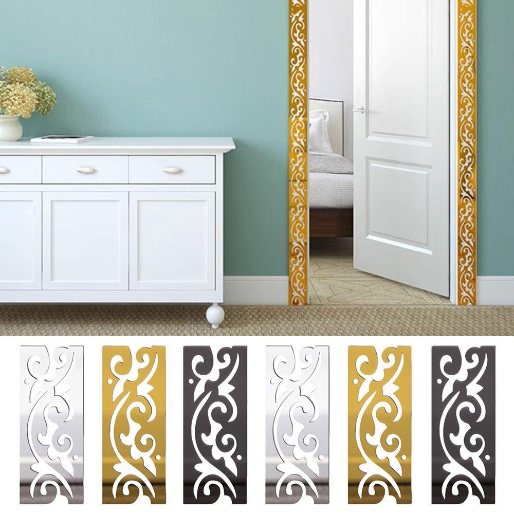 Self Adhesive Mirror Waist Line 3D Design 3D Mirror Wall Stickers  Room Decor