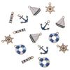 50pcs Alloy Ocean Themed Charm Pendants about 18mm in Length Rudder Boat Charms  for Crafting DIY