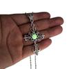Gothic Punk Luminous Crystal Cross Necklace 2023 – Hip Hop Rock Style