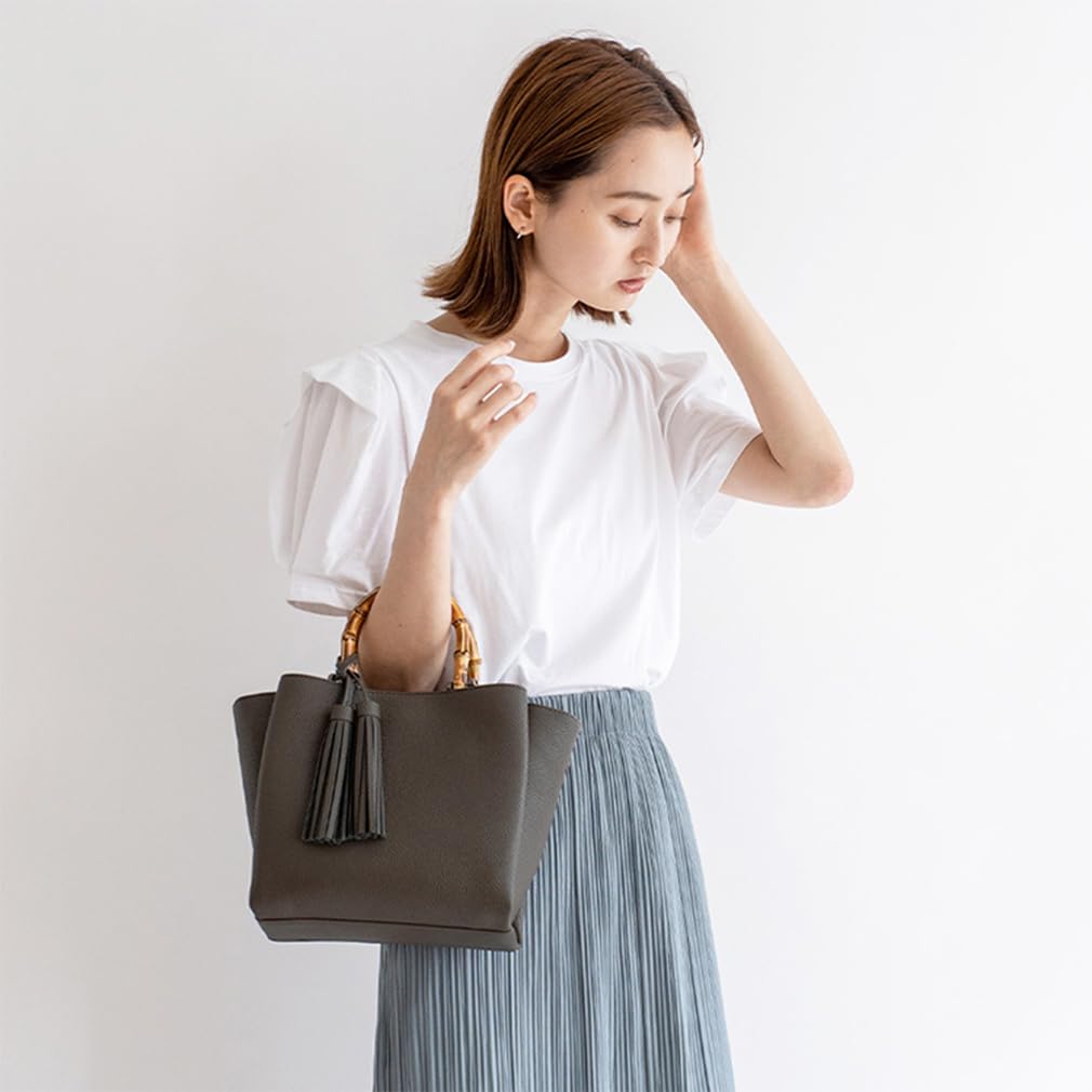 VITAFELICE Bamboo Handle Mini Bag Women's 2-Way Inb-90032p (Coffee)