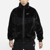 Nike Abbigliamento sportivo Swoosh Stampa Leopardo Logo Gancio Grande Velluto Faux Fur Giacca da Tuta Uomo Capispalla Nero DH6685-010