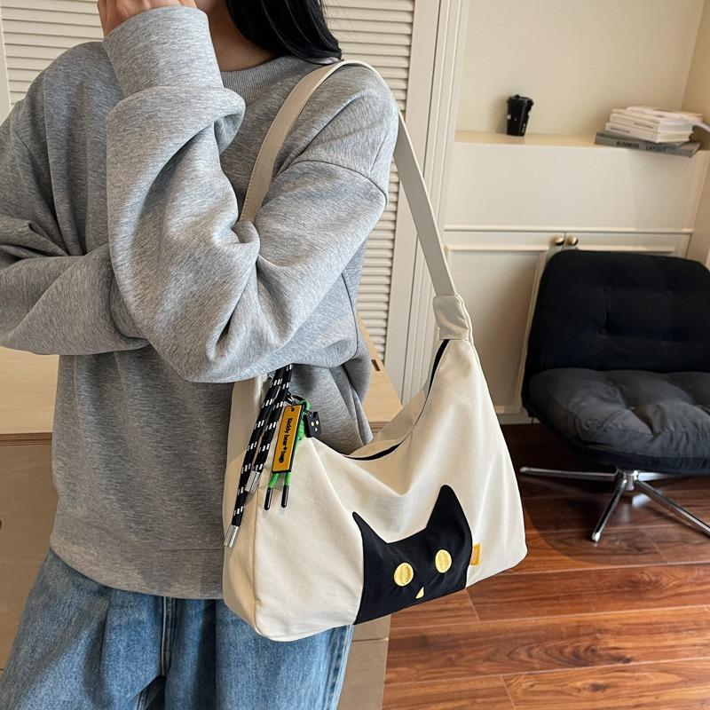 New Japanese cute cat high-end tote bag women's leisure simple and light commuting fashion versatile messenger bag