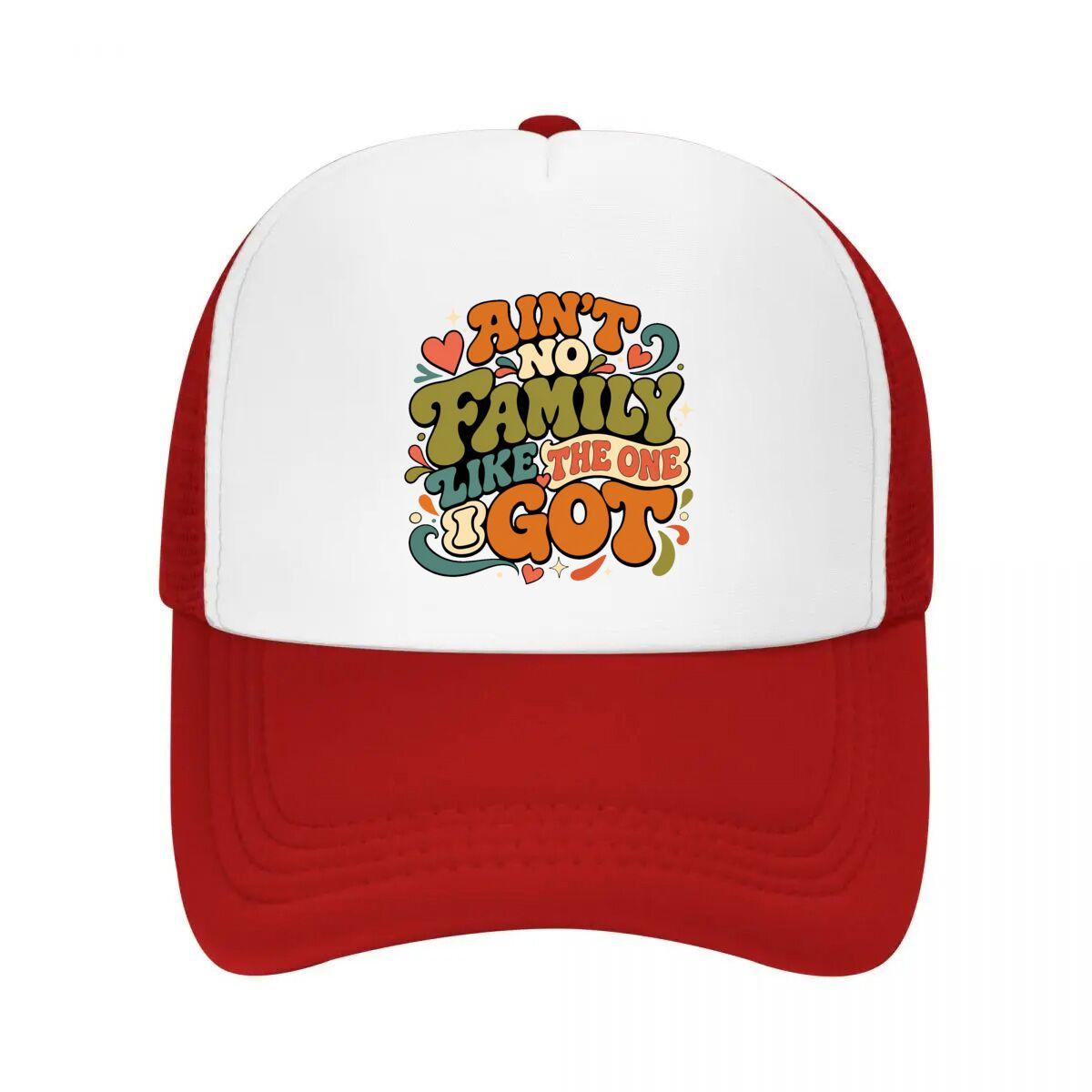 Retro Family Love Quote Lettering Mesh Baseball Cap Casual Hat Outdoor For Womens Unisex FeUnisex One Size