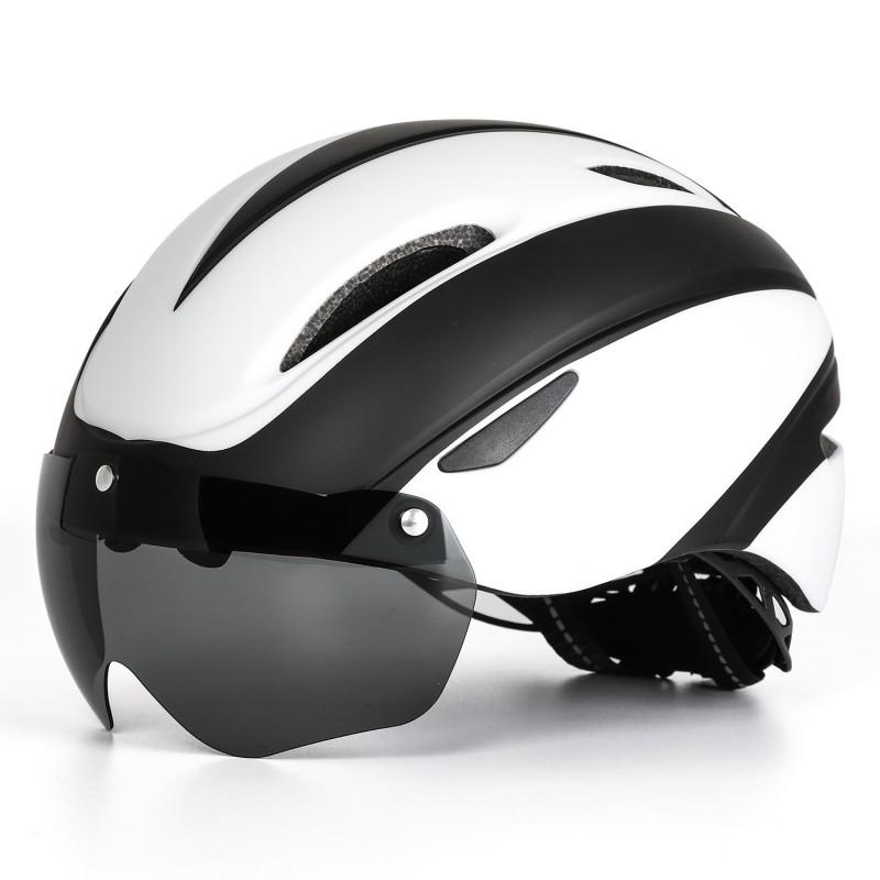 Multi-Color Cycling Helmet With Integrated Goggles Adults Mountain Bike Road Use Unisex EPS Half