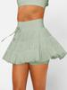 Wish Fashion Lace-Tied Pleated Safety Skirt: Summer Anti-Exposure Mesh Overlay