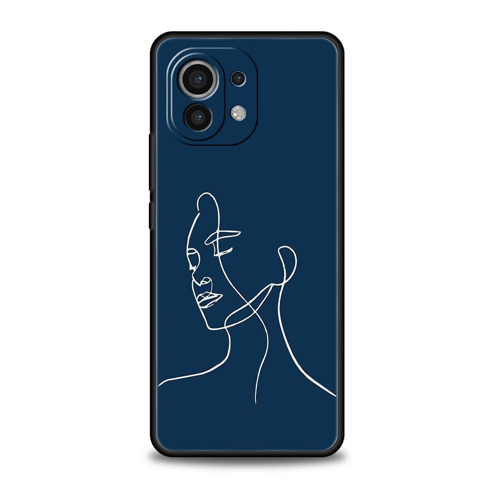 Simplicity Line Art Sun Moon Phone Case For Xiaomi 14 13 12 11 Lite 13T 12T 11T Pro 9T Mi Poco X6 X5 M3 X3 Pro F5 F4 F3 5G Cover