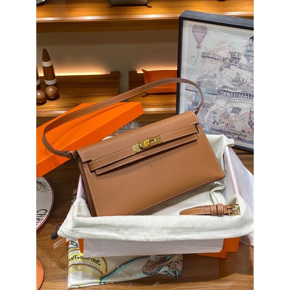 2023 Nowa torba KLelan z wzorem kóz, pod pachę, na jedno ramię, crossbody, damska, pozioma, retro, kopertówka, skóra kozia