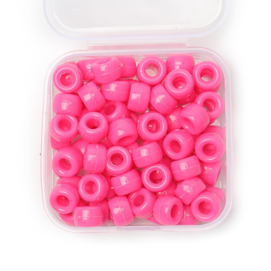 80 peças/caixa 6x9mm Contas de pônei coloridas a granel Contas espaçadoras soltas para fazer acessórios de joias Artesanato faça você mesmo