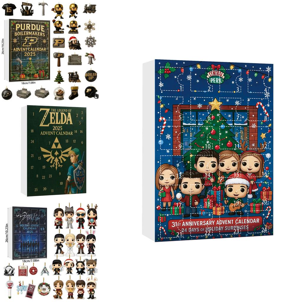 Vánoční adventní kalendář Stray Kids s 24 akrylovými ozdobami pro sváteční obdarování