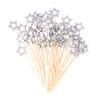 50ks Star Shape Jednorázové párty nádobí Bambusové špízy Jídlo Koktejl Ovocné Košíčky Vidlička Tyčinky Party Table Decorations Supli