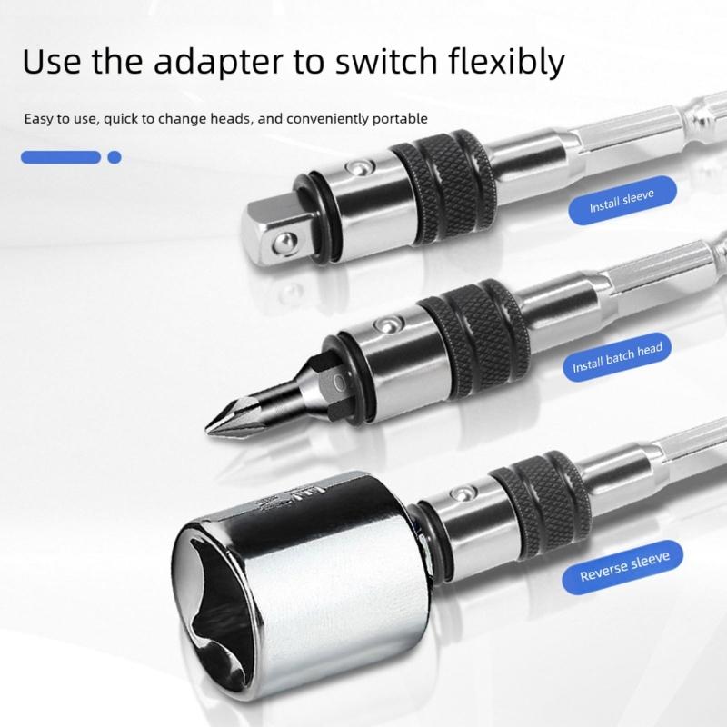 Professional 1/4 Inches Hex Shank Drill Bit Holders Adapter With Fast Change Design Suitable For Power Drills And Driver