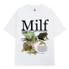 Zabawna koszulka unisex Milf z nadrukiem I Love Frogs, z zielonym żabim wzorem, humorystyczny prezent dla miłośnika zwierząt, luźny top unisex z krótkim rękawem