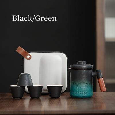 Portable Kung Fu Tea Set Ceramic Quick Tea Cup One Pot Four Cups