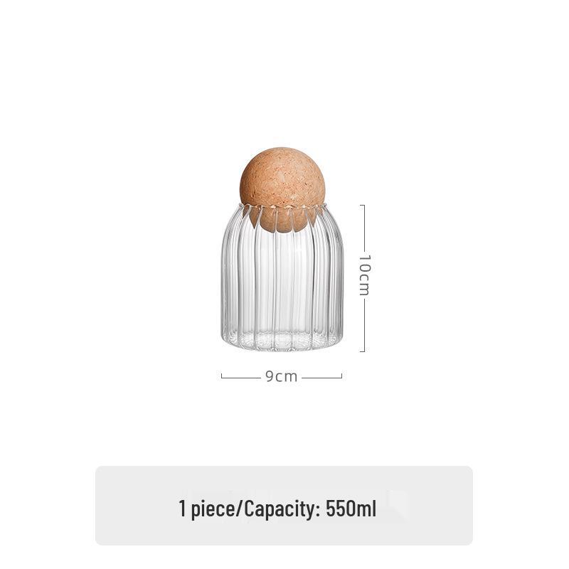 Cork Stopper Glass Jar for Coffee, Dried Fruit, and Grains Storage