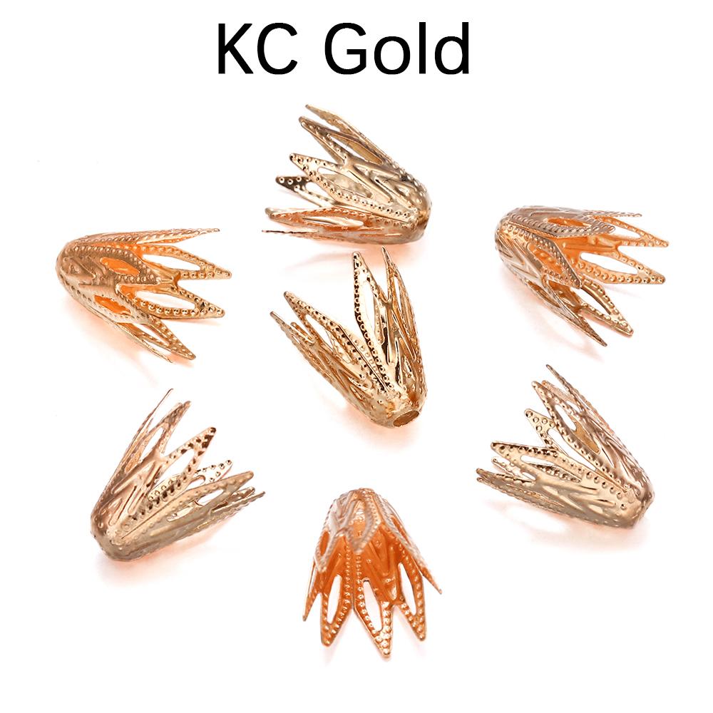 100 teile/los Aushöhlen Blume Form Filigrane Kegel Ende Perlen Kappen Für DIY Armband Ohrringe Schmuck Machen Liefert Zubehör