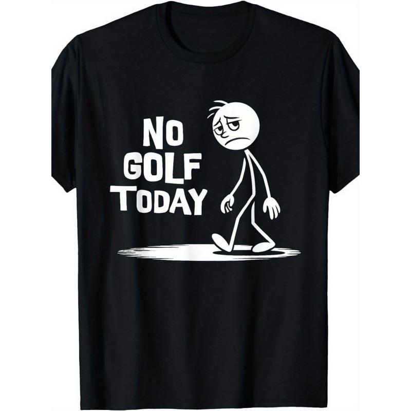 

Men s Golf T-Shirt - Loose Fit Short Sleeve with Fun Fun Not Golf Today & Grief Stick Golfers Print, Suitable for Casual Golf Wear, Round Neck Tee S чёрный