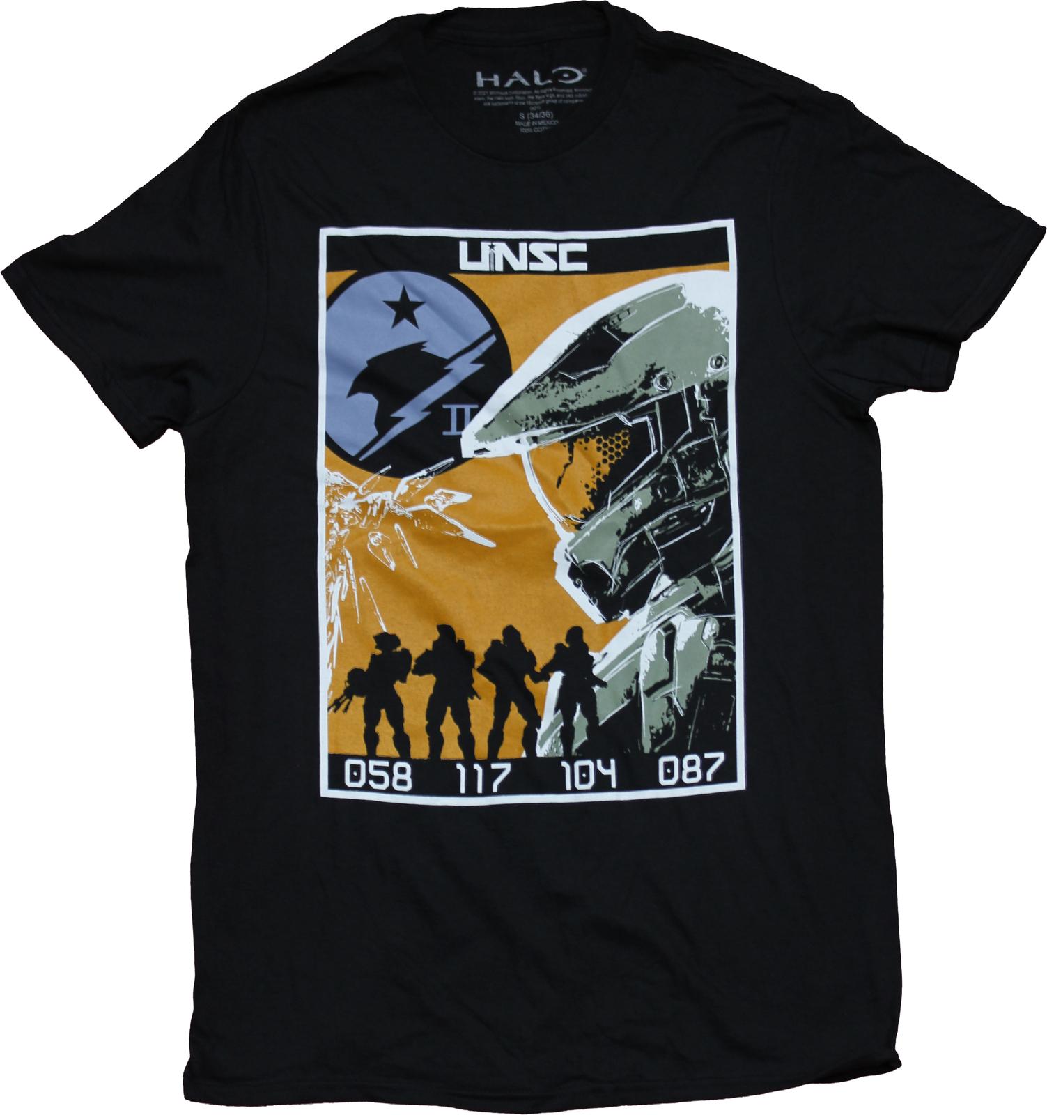 Halo New Adult T-Shirt - UNSC Master Chief Group In Silhoueete Stylized Image S