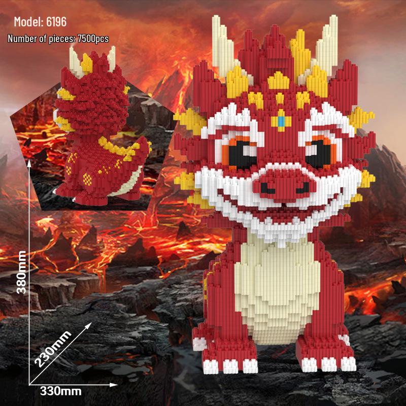 

Огненный Цилинь Дракон Хунъюнь Совместимый Набор Строительных Блоков - Мелкодетальные Украшения Дракона Удачи для Девочек