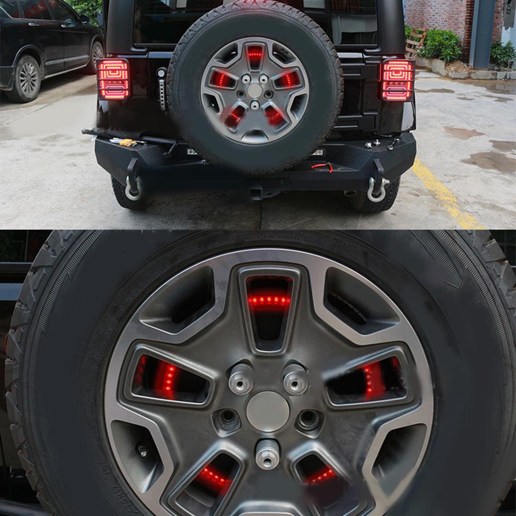 Spare Tire Brake Light for Wrangler JK 2007-2018 & JL/JLU 2018+ 3rd LED Rear Wheel Lights Third Tail Lamp