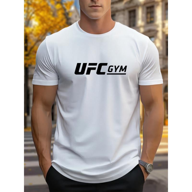 European sizes Plus Size Printed Men's Summer Casual T-Shirt with Letter Pattern, Crew Neck, Short Sleeve, Slightly Stretchy, Regular Fit