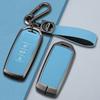Zinc Alloy + Leather 3 Buttons Car Key Case Cover For Vw Volkswagen Touareg Remote Key Protector