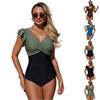 Fato de Banho Feminino Redutor Peça Única Franzido na Barriga Roupa de Banho