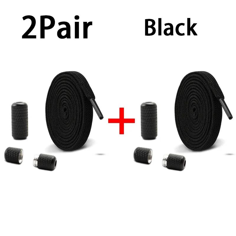 1/2 Pair Flat Elastic Shoe Laces Metal Capsule Buckle Shoelaces Without Ties Sneaker Kids Adult Quick Shoelace Shoes Accessories