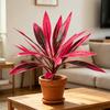 Yousheng Large Realistic Artificial Fern Dragon's Blood Tree Plants with Pink/Purple Leaves, UV Resistant Outdoor Fake Fern Plants for Garden, Patio,