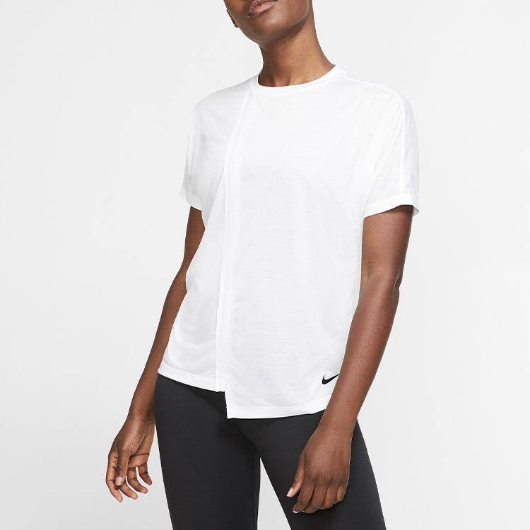 Nike Casual Breathable Round Neck Short Sleeve T-Shirt Women Tops White BV3168-100