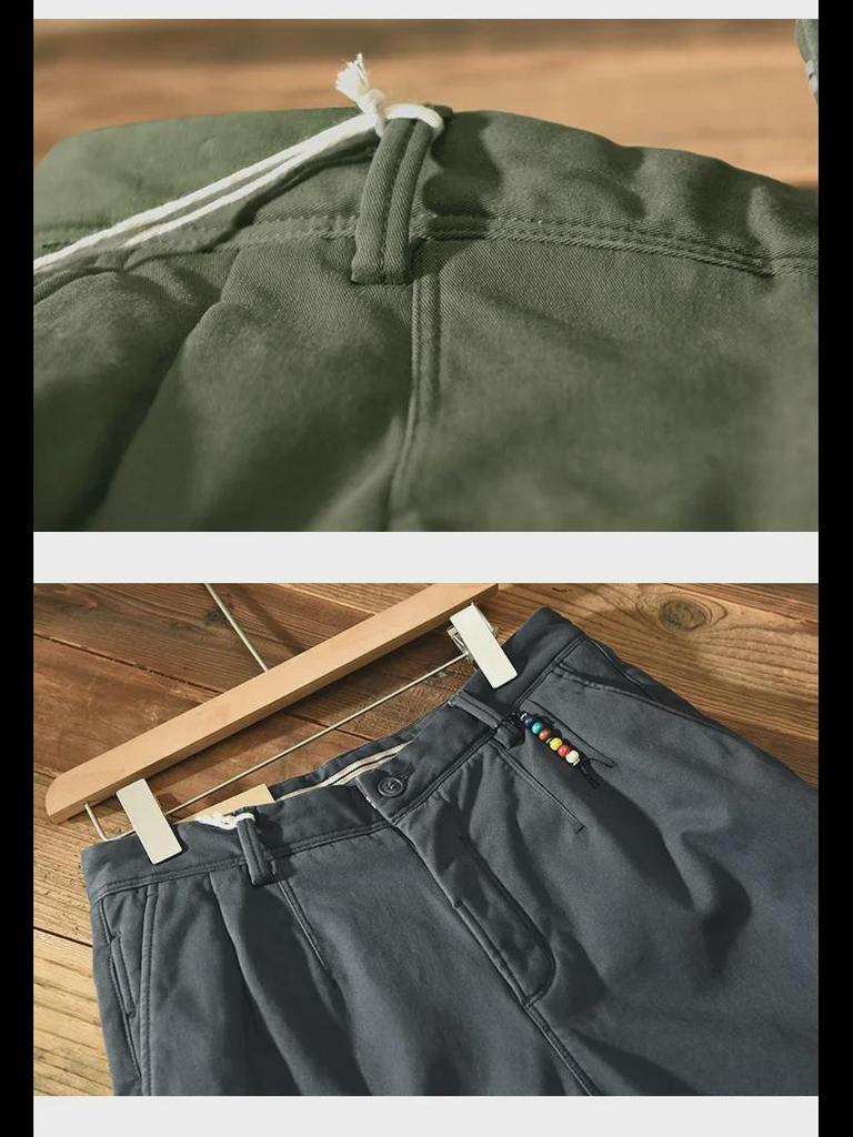Men's Plus Velvet Thickened Japanese Style Casual Pants for Autumn/Winter