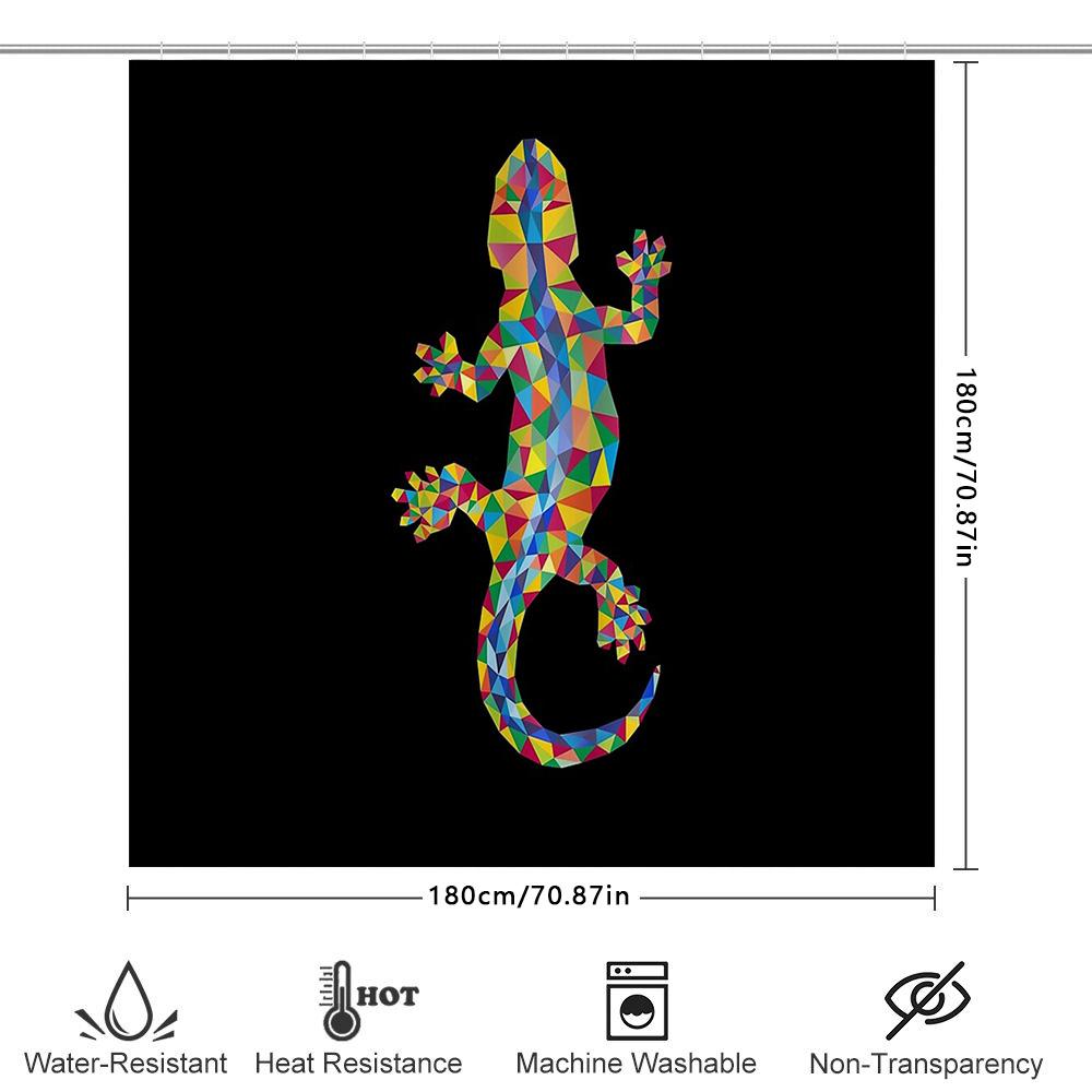 Lizard Pattern Shower Curtain Modern Geometric Reptile Nature Bathroom Decor Backdrop Washable Waterproof Home Textile