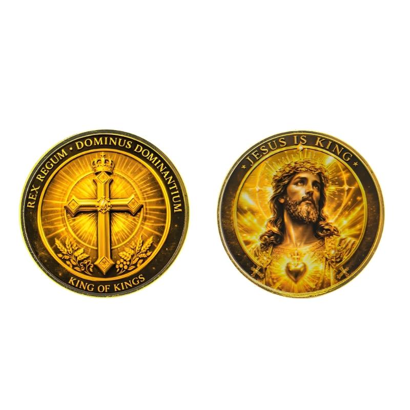 Christliches Segensmünze,Christliche Jesu Herausforderungsmünze Kreuze Gedenkmünze,Sammlerstück Religiöses Geschenk Unisex
