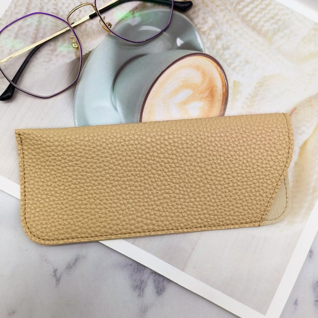 Eyewear Protective Case Ultra-Lightweight Pu Leather Glasses Pouch Litchi Grain Glasses Bag Waterproof Slip-In Glasses Case
