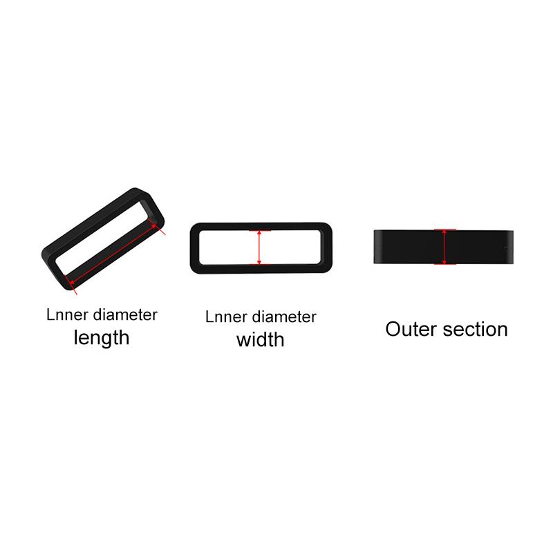 1Pc Silicone Black Loop DIY Hoop Retainer Watch Strap Band Keeper Holder Ring 16-22mm