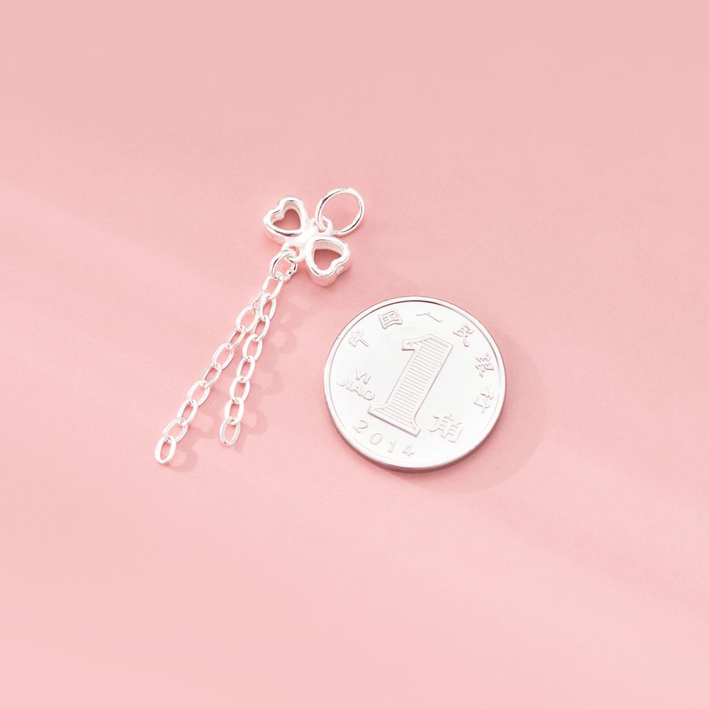 S925 Sterling Silver Bowknot Cross Chain Tassel Pendant DIY Bracelet Pendant Handmade Braided Rope Material Accessories