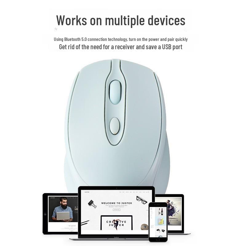 Silent Dual-Mode Morandi Bluetooth 2.4G Mouse for Office, Tablet, and Phone with Rechargeable Battery