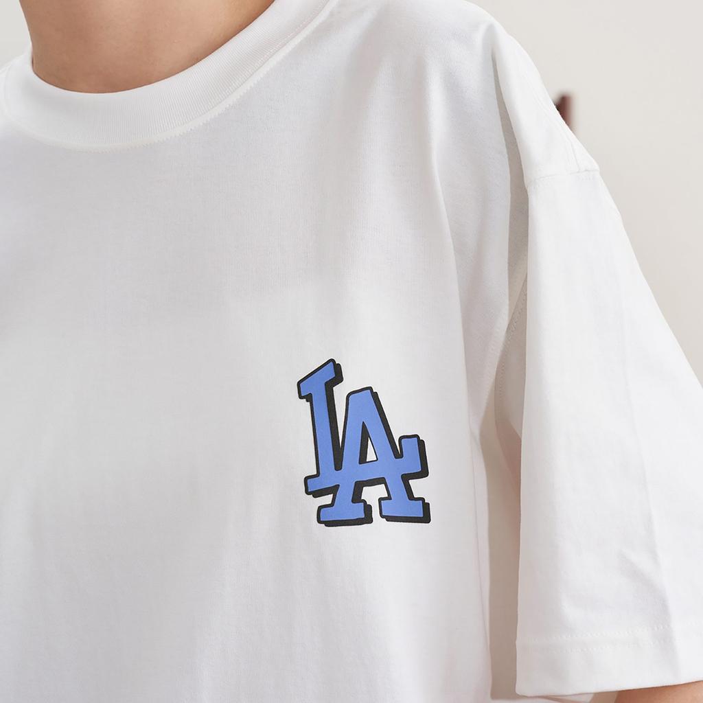 MLB T Shirts Unisex White Crew Neck Moderate Straight Fit 3ATSL0533-07IVS