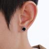 Small Huggies Earrings for Men Boys,Black Round Metal Stud Earrings,Hip Hop Jewerlry Gifts