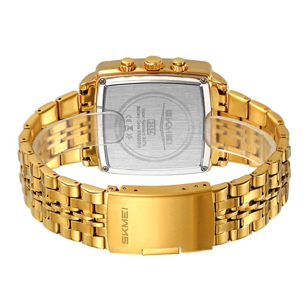 SKMEI Stainless Steel Strip Quartz Watch Men Business Wristwatch Fashion Waterproof Stopwatch Male Wristwatches