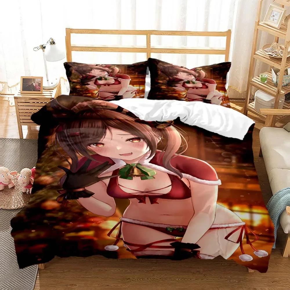 Sexy Anime Beauty Digital Print Comfortable Duvet Quilt Cover Pillowcase Bedding Set Children Bedroom Decoration Home Textile