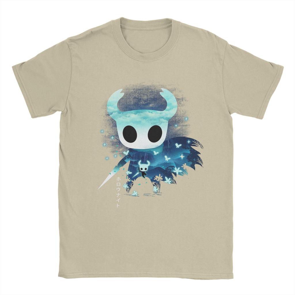 Herren T-Shirt Hollow Knight Silksong Lustiges Baumwoll-T-Shirt Kurzarm T-Shirts Rundhals Kleidung Grafikdruck