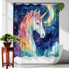 Enchanting Unicorn Shower Curtain - Waterproof, Mildew-Resistant with Magical Rainbow Mane Design for Dreamy Bathroom Decor
