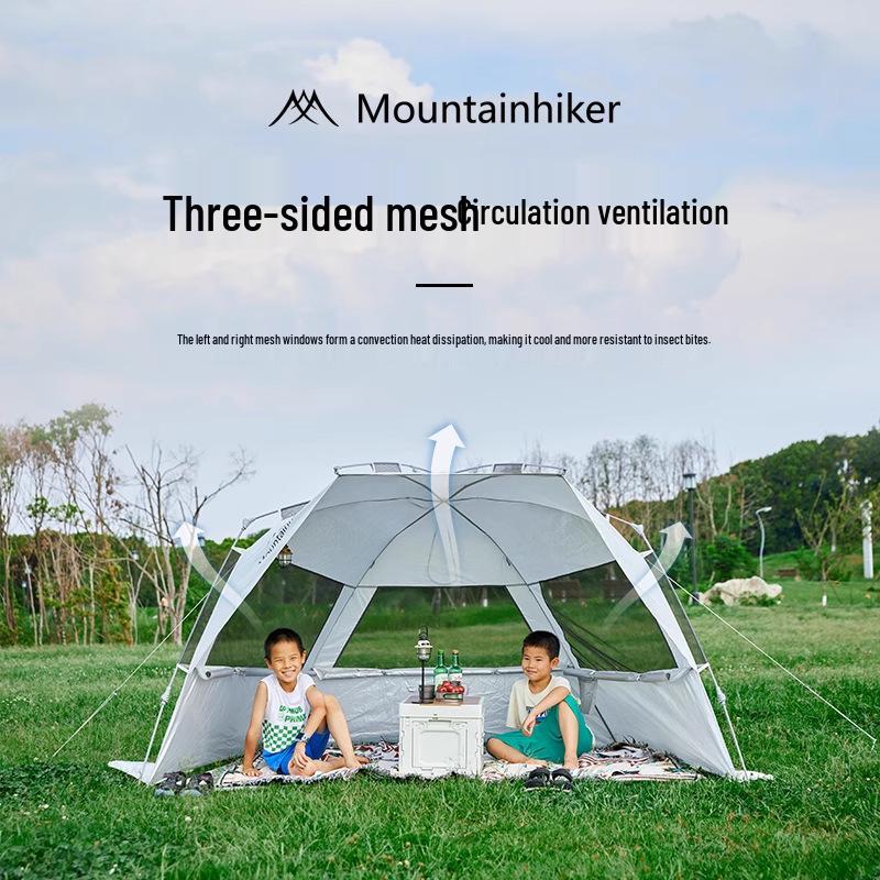 Mountain Outdoor Quick-Open Dome Tent with Detachable Sunshade