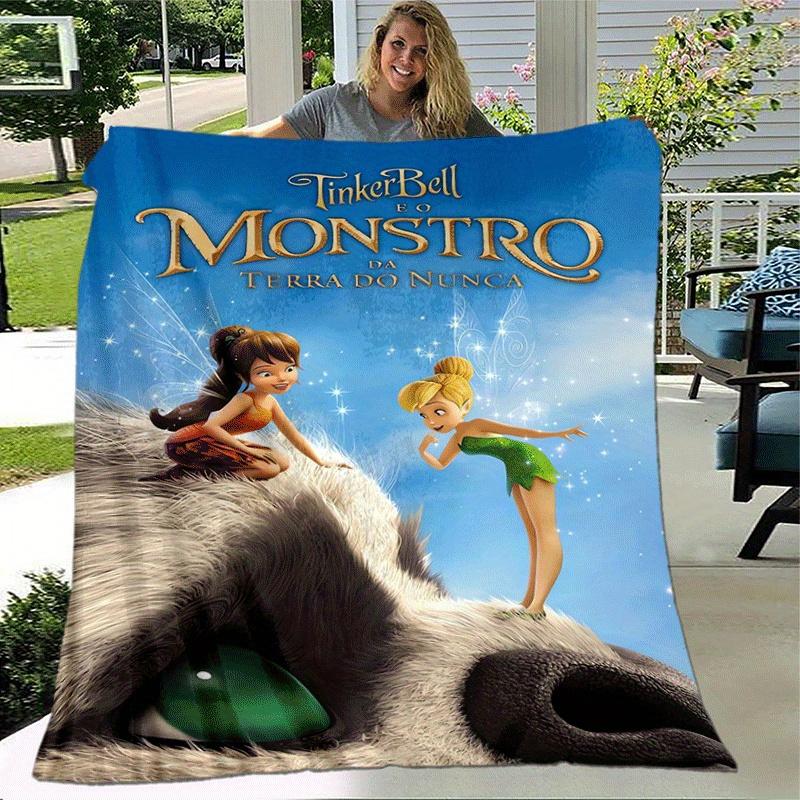 1 Stück Tinkerbell Druckdecke - Weiche Ganzjahresdecke für Büro, | Personalisierte Geschenkidee mit entzückendem Cartoon-Design