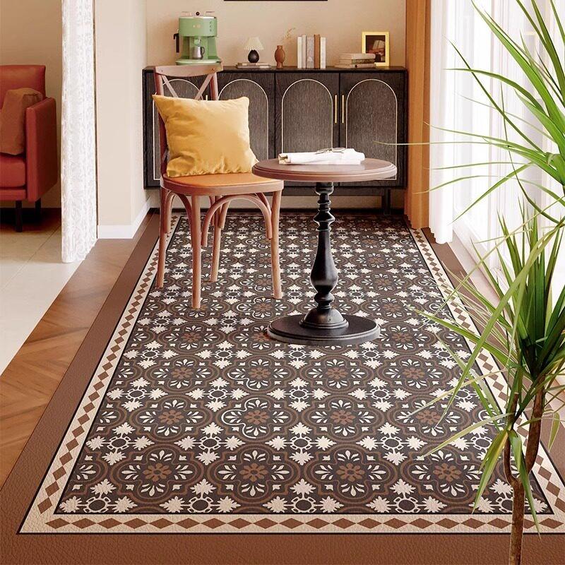 Balcony Floor Mat Waterproof Non-slip Carpet PVC Leather Large Size American Style Carpets for Kitchen Home Decoration Rugs